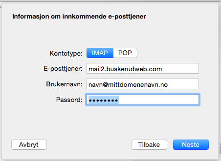 Oppsett av Mac Mail